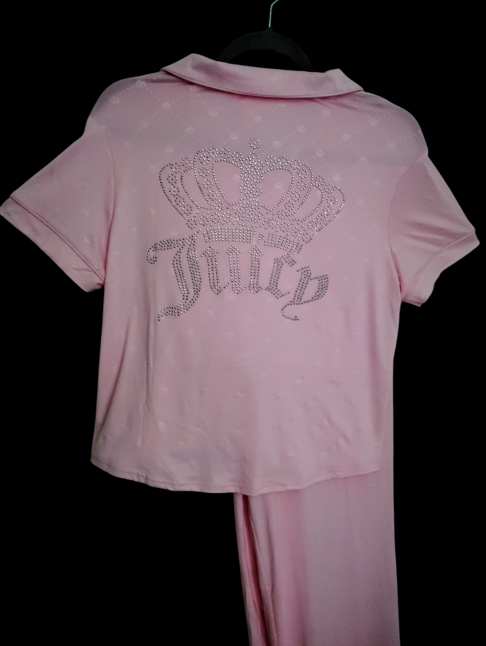 🩷💎*Juicy Couture* "Pink Candy" Rhinestone Crown Logos Pj Set💎🩷 - Picture 3 of 7